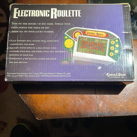 EXCALIBUR ELECTRONIC ROULETTE Handheld Pocket Casino Game Model #475 Req. 2”AAA” - Picture 3 of 4